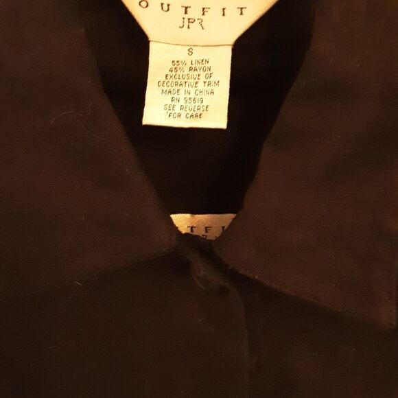 OUTFIT JP Dress And Jacket Set Black Sleeveless Sheath Crop Embroidered Beading - Picture 6 of 7